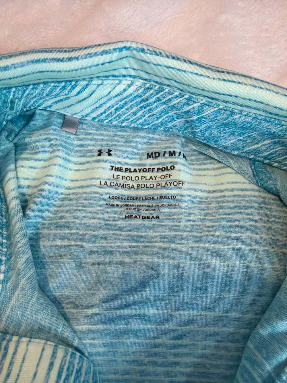 Under Armour Loose Heat Gear Striped Polo Shirt Men's - Picture 3 of 8